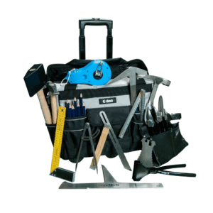 Sac à outils avec divers outils de bricolage.